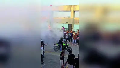 Hot wheels showcase turns into stunt show on riverfront