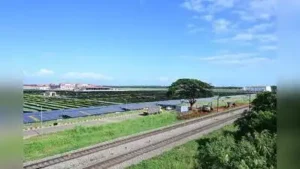 Work on Nedumbassery halt railway station under way near Kochi airport on Wednesday