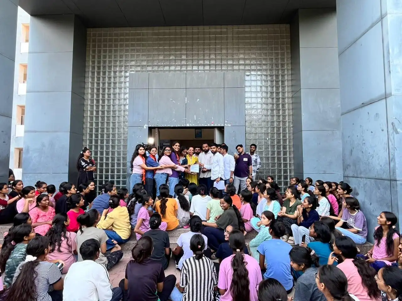A meal at the Samras girls’ hostel near Gujarat University triggered a protest after students