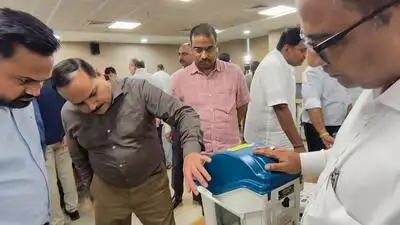 Poll officials attending a one-day training workshop in Lucknow on Monday