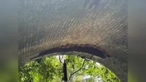Damaged bridge near Karambar on Mangaluru-Bajpe route