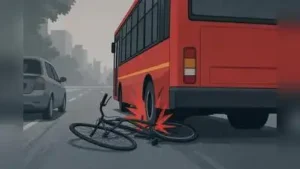 Pune: A PMPML bus hit a bicycle and ran over its pillion at University Chowk on Ganeshkhind