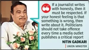 Gadkari said many times he too faced media criticism but didn't react, believing ultimately it