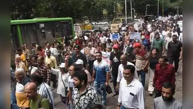 Hundreds of Pune residents marched from Bal Gandharva Chowk to the PMC headquarters to protest