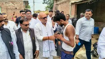 Lucknow: Uttar Pradesh Congress president Ajay Rai on Monday visited Atsena village in Budaun