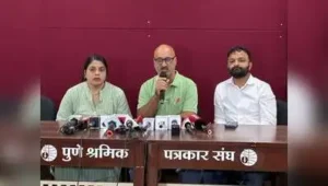 Family members of Porsche crash victim address reporters at Patrakar Bhavan in Pune on Thursday