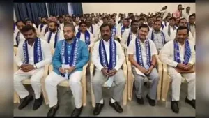Prince Yukesh Singh (second from left), son of Umashankar Singh, only BSP MLA in UP assembly