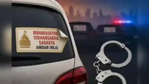 Pune: Three car owners with stickers reading “Maharashtra Vidhansabha Sadasya, Amdar (MLA)”