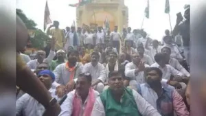 UP Cong SC Department chairman Tanuj Punia led the protest