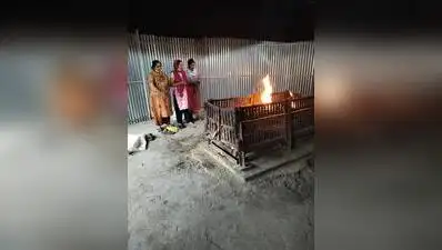 On September 4 — exactly seven months on — a grave at Mokshadham Ghat was opened