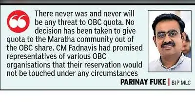BJP MLC Parinay Fuke said that was not the case While Wadettiwar said that OBC quota might