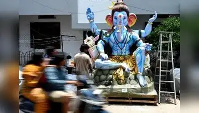 Vinayaka idols made of paper mache are on display at Kosapet as city gears up for Vinayaka