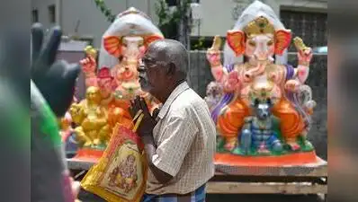 Vinayaka idols made of paper mache are on display at Kosapet as city gears up for Vinayaka