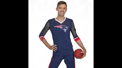 Jeremy Greer, the Patriots’ male cheerleader, once again found himself at the center