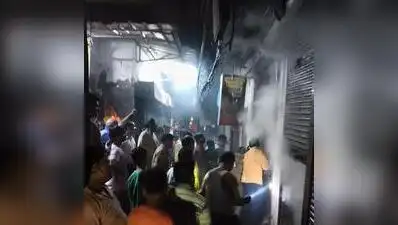 A massive fire broke out at a grocery store in the Baan Wali Gali area of Chowk, Lucknow