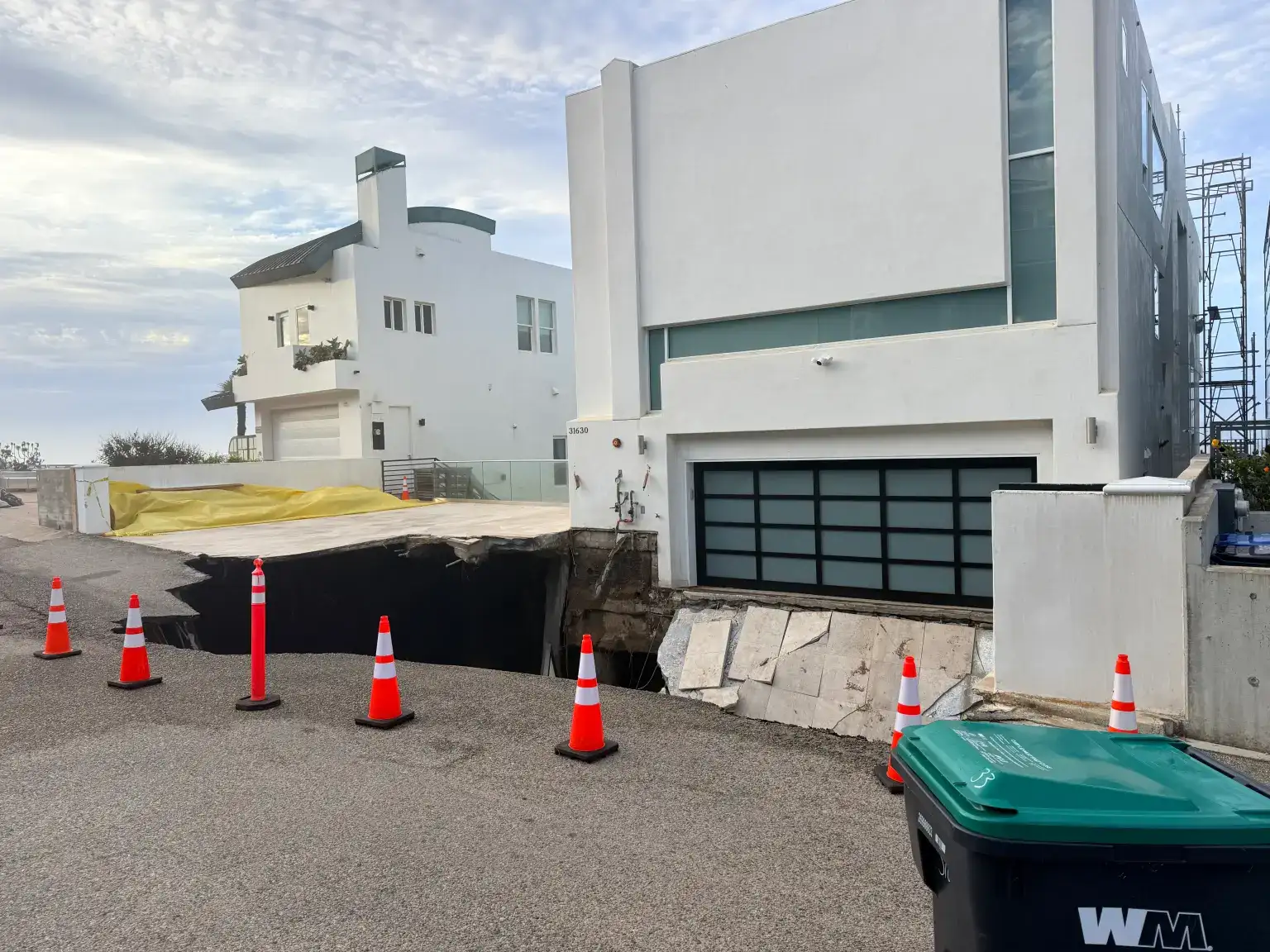Photos show a massive sinkhole opening outside Nicolas Cage’s $10.5 million Malibu mansion