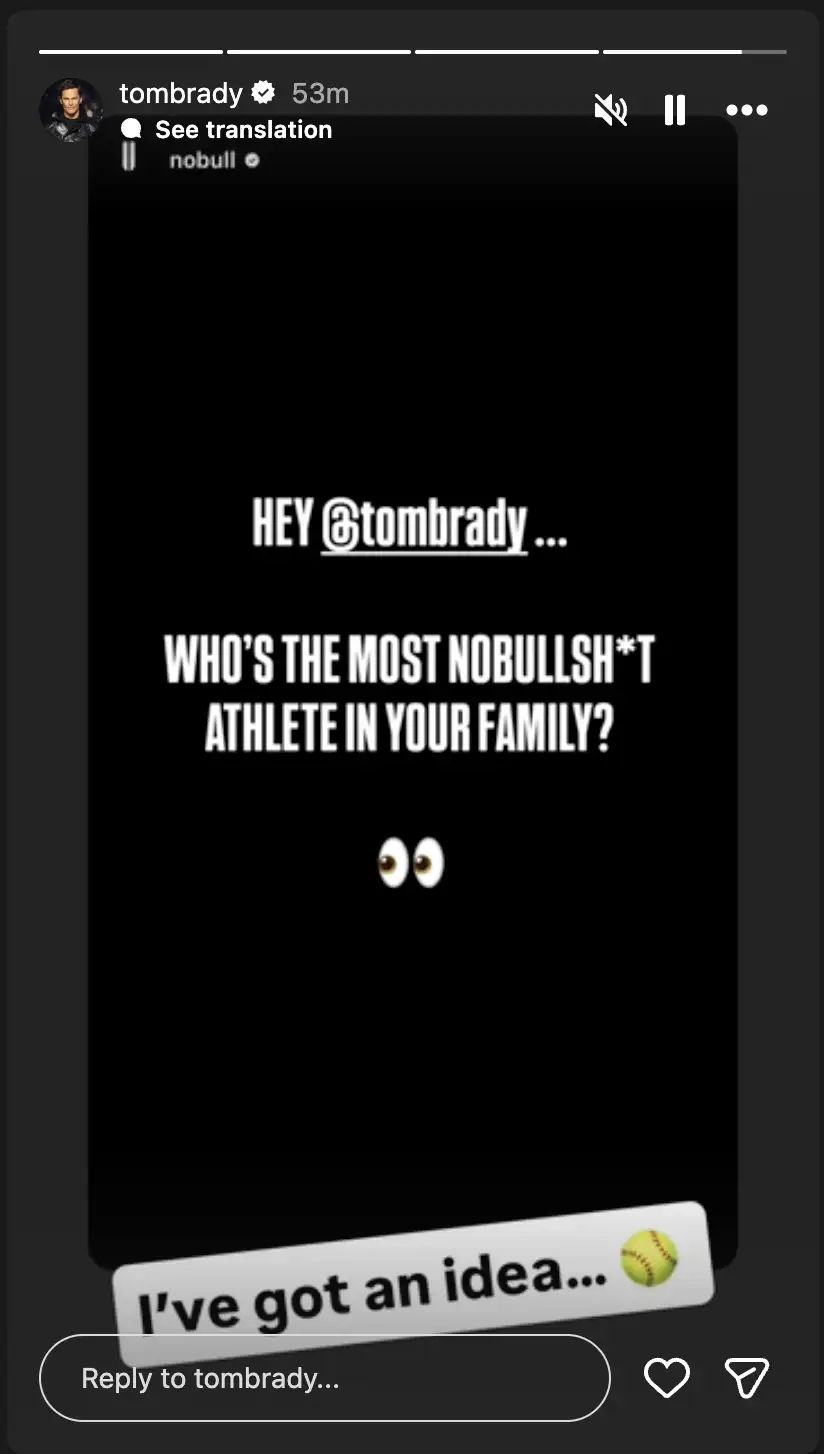 So when Tom is now asked to name the family's most “NOBULLsh*t athlete” and responds
