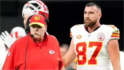 Travis Kelce and Andy Reid Image via: Getty