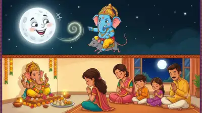 That is the mythological explanation behind the belief that devotees should avoid seeing
