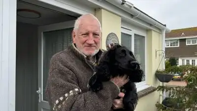 A dog refused to leave the house before a mini tornado hit a Cornish village on 23 Jan 2025; its
