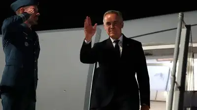 French President Emmanuel Macron Sunday welcomed Canada's PM Mark Carney to France's tiny North