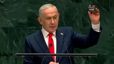 Netanyahu holds up pager at UN, recalls Israel’s Hezbollah attack