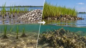 In 2000, NOAA planted 500 square metres of cordgrass and added: The wider industry impact