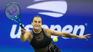 Open hat-trick after the top seed powered past Jessica Pegula 7-5, 6-2 in the semifinal
