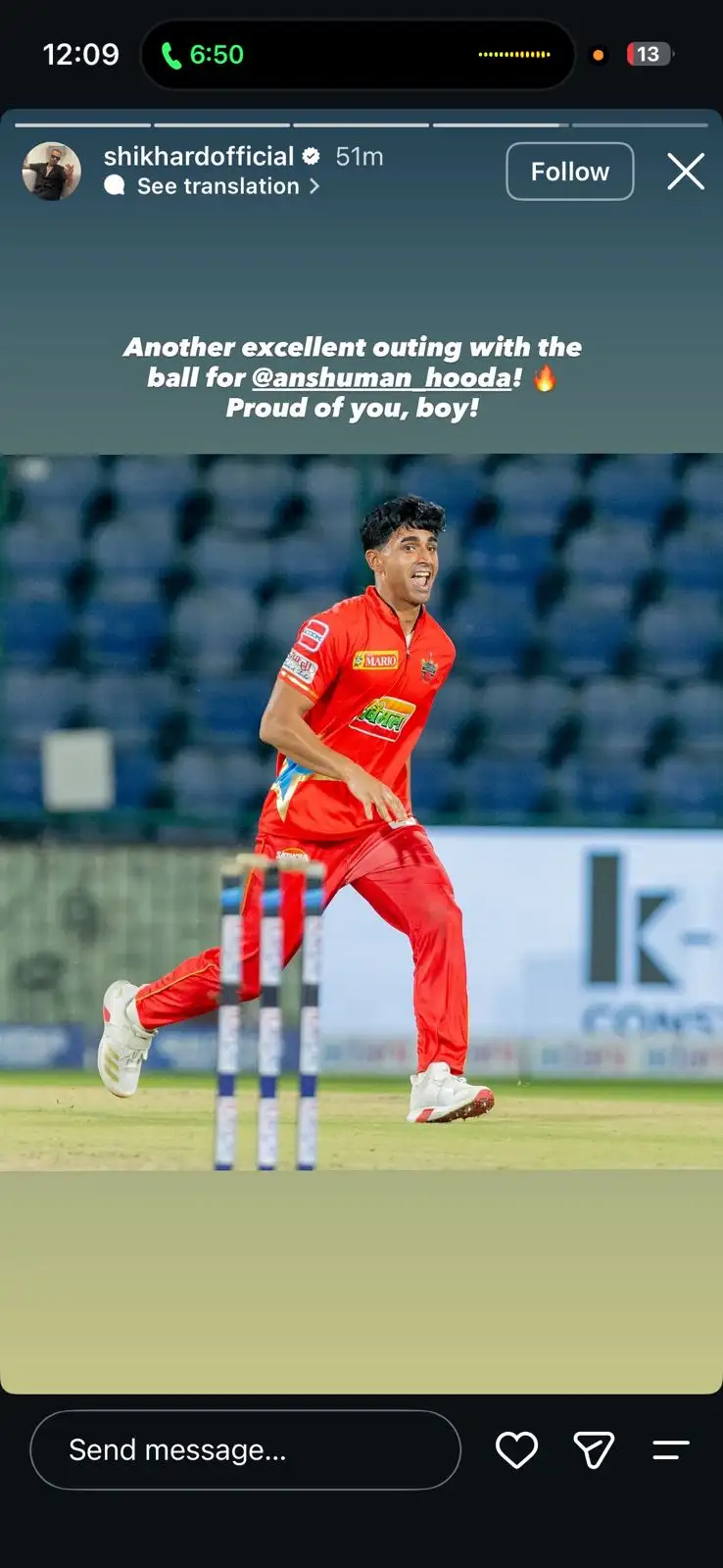 Anshuman Hooda picked up 22 wickets in the third edition of the Delhi Premier League