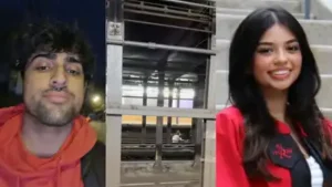 Video circulating on social media appeared to show the pair sitting on the tracks shortly
