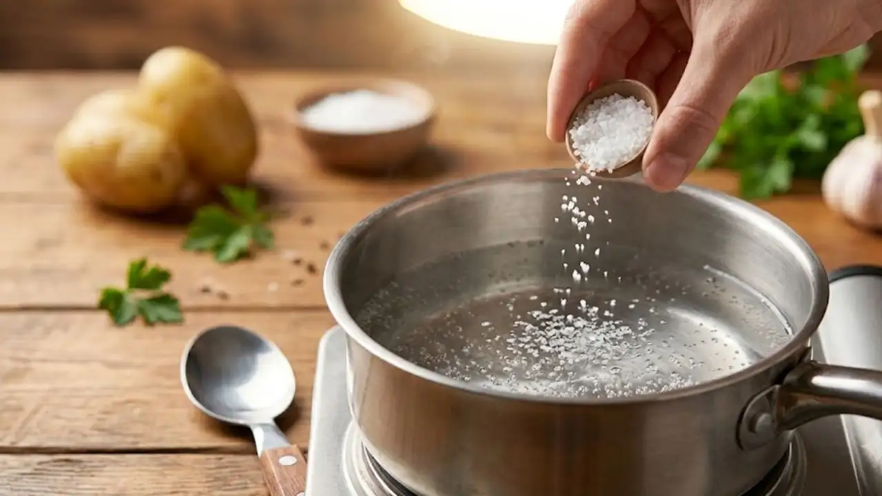 Properly salted cooking water can make plain boiled potatoes taste noticeably better