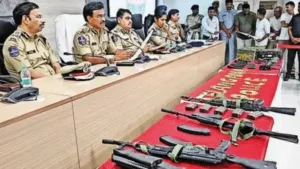 The stolen Army weapons that were recovered from retired havildar