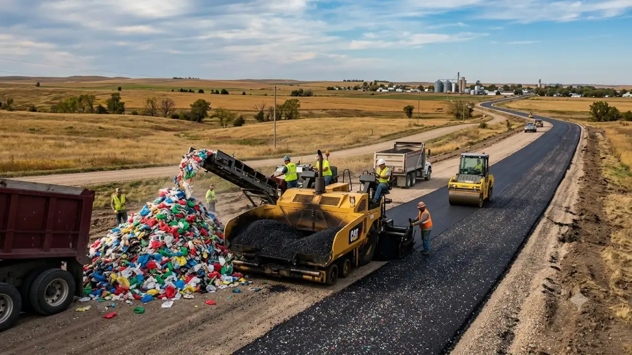 Roughly two million bags were processed for the project, turning lightweight waste into part