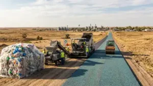 Roughly two million bags were processed for the project, turning lightweight waste into part
