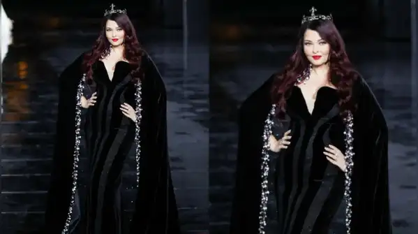 Aishwarya Rai Bachchan brought regal glamour to Paris Fashion Week in a dramatic Yara Shoemaker