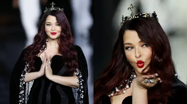 Aishwarya Rai Bachchan brought regal glamour to Paris Fashion Week in a dramatic Yara Shoemaker