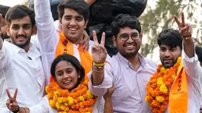 ABVP , RSS’s student wing, winning three of the four posts and the rout of Congress’s student