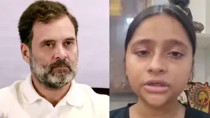 Congress leader Rahul Gandhi(L), Nishu Aazad (R)