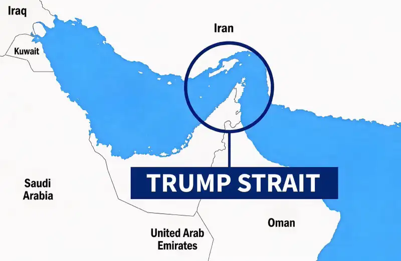 US President Donald Trump on Friday posted a map on Truth Social depicting the Strait of Hormuz
