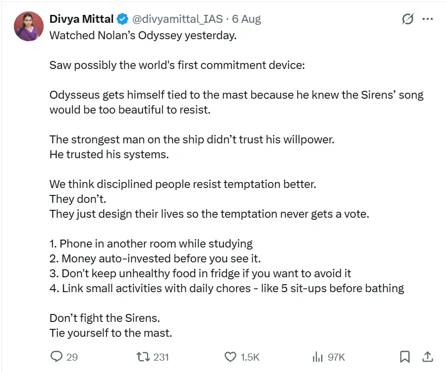 'Don't fight the Sirens. Tie yourself to the mast' — Divya Mittal's digital diary