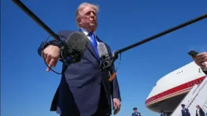 US President Donald Trump’s flight to Dallas was briefly delayed on Wednesday