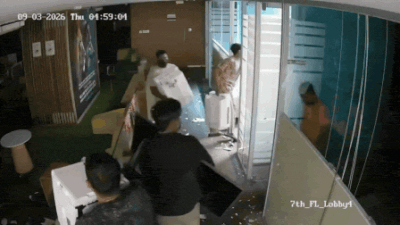 Masked men allegedly attacked the Trinamool Congress Camac Street office early Thursday