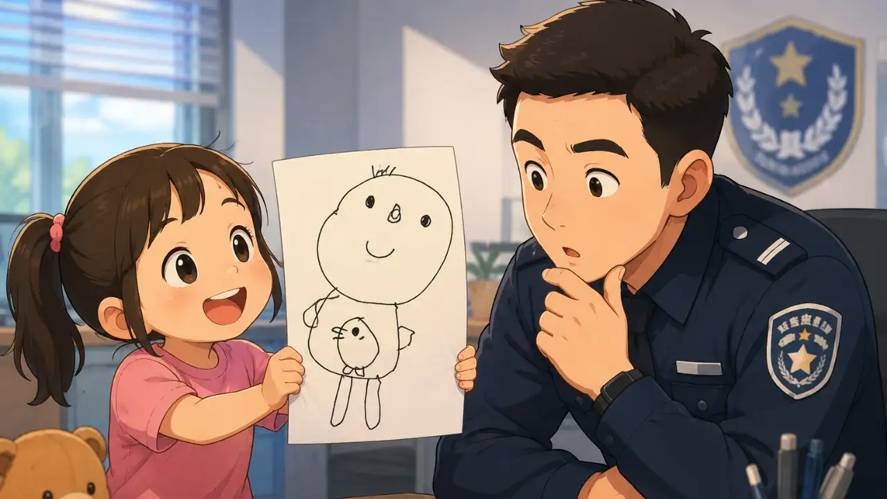 Unable to remember her mother’s phone number, the girl tried to help police by drawing