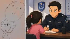Unable to remember her mother’s phone number, the girl tried to help police by drawing