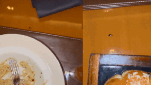 ‘Roachie’ - a baby cockroach was on our table wanting to share our dinner at the Romano