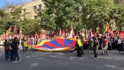 Protesters rally in Washington amid Trump-Xi meet — 'Want China out of Tibet'