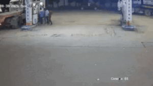 A speeding car injured three people at a Ghaziabad petrol pump on Sunday night