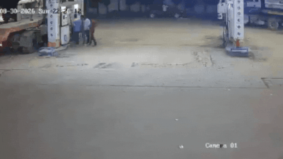 A speeding car injured three people at a Ghaziabad petrol pump on Sunday night