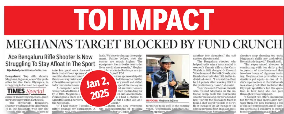 Then, a single article in The Times of India changed everything,” international rifle shooter