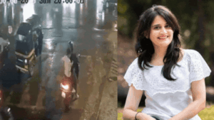 A car crashed into vehicles at a Mumbai traffic signal on Sunday evening